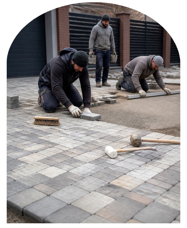 Мощение дорожек и площадок в Дмитрах по цене от 3109 р. | Метпроект-Дмв