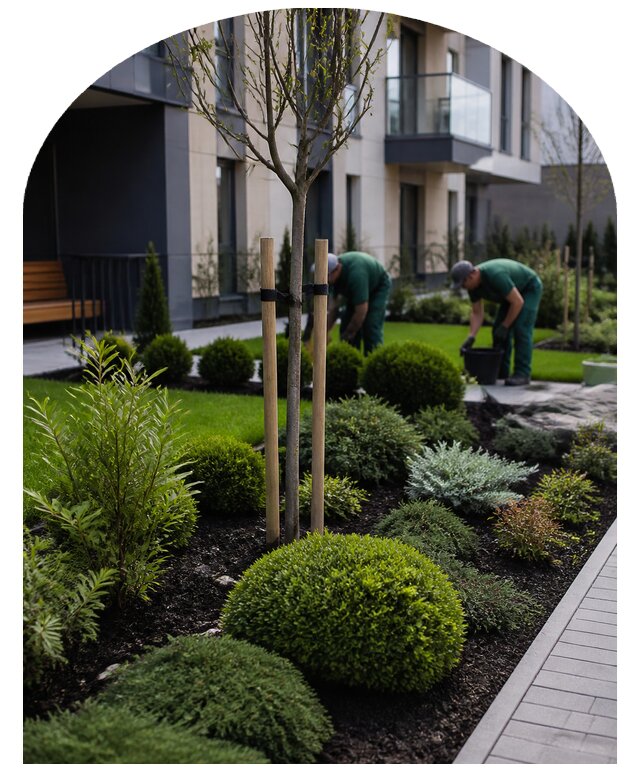 Озеленение придомовой территории в Дмитрах от 48240 р. | Метпроект-Дмв